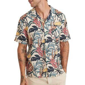 Marine Layer Men's Tencel Linen Shirt Size L Short Sleeves Resort Camp Beach
